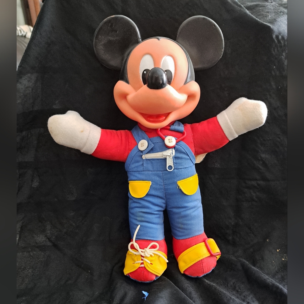 Disney Mickey Mouse Plush Toy with Blue Overalls
